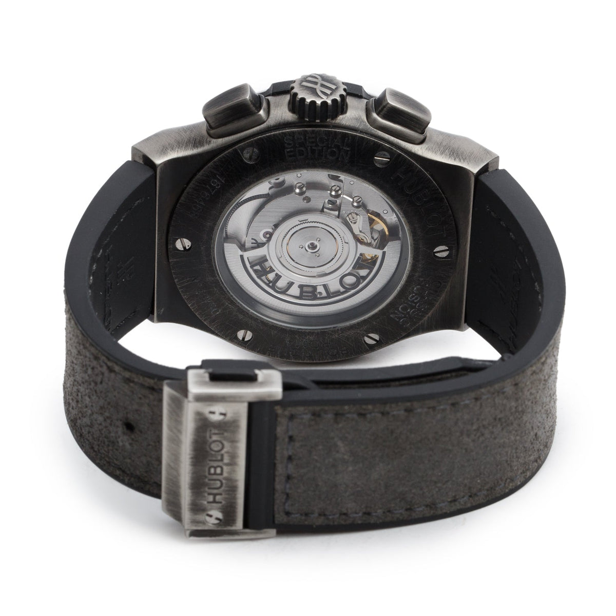 Hublot Special Edition Black Brushed Titanium Classic Fusion Roma Edition 45 MM Automatic Chronograph Watch Grey Dial w/ Box & Papers