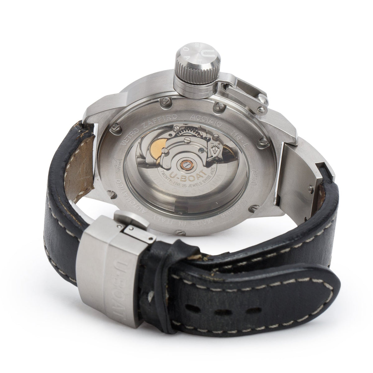 U-Boat Stainless Steel Classico Italo Fontana 45 MM Automatic Watch Creme Dial w/ Box, Papers & Extra Strap