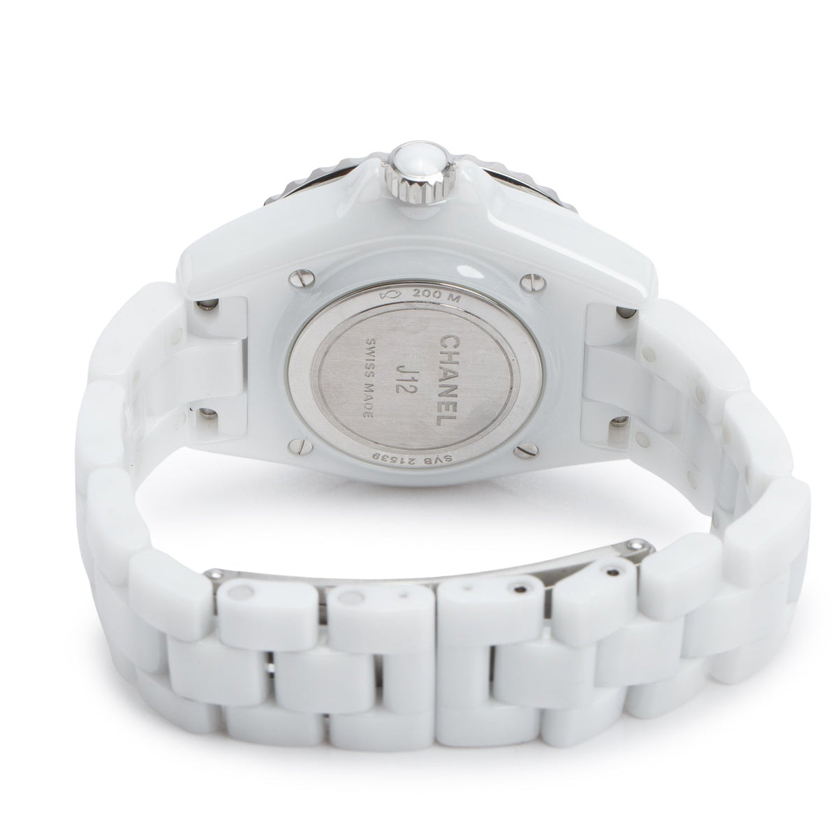 Chanel Limited Edition Stainless Steel & White Ceramic 33 MM J12 Phantom Quartz Watch w/ Box
