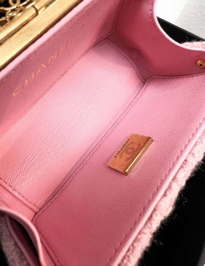 Chanel Tweed Gold Shoulder Bag