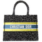 Christian Dior Tote Bag Velor black Velour Book Tote Leopard Print Medium Tote Bag Women(Unisex)