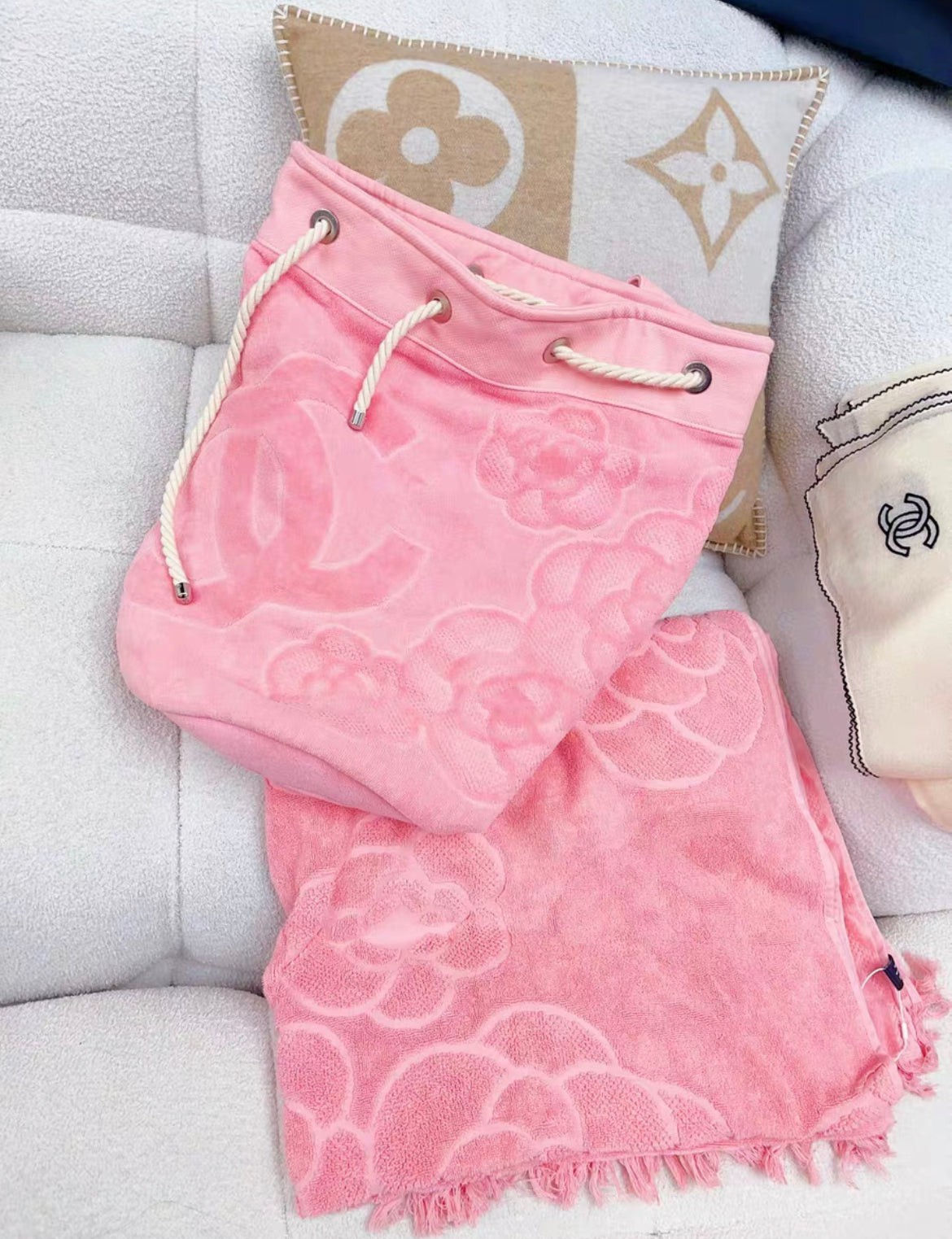 Chanel 24M Pink Beach Bag Towel Set