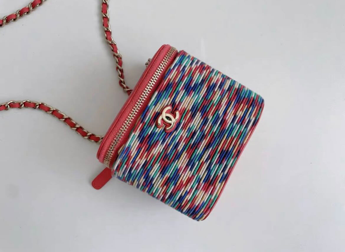 Chanel Vanity Lambskin Gold Clutch