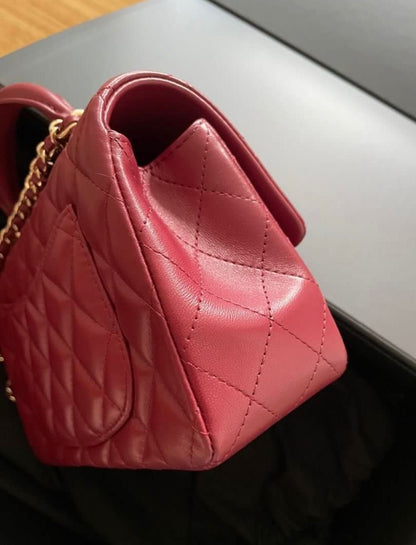 Chanel Lambskin Burgundy Shoulder Bag
