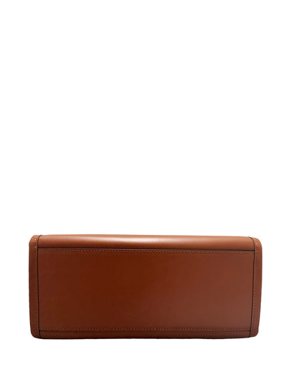 Fendi Brown Leather Small Fendi Sunshine Shopper Tote Bag