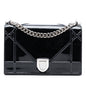 Black Dior Medium Patent Diorama Flap Crossbody Bag