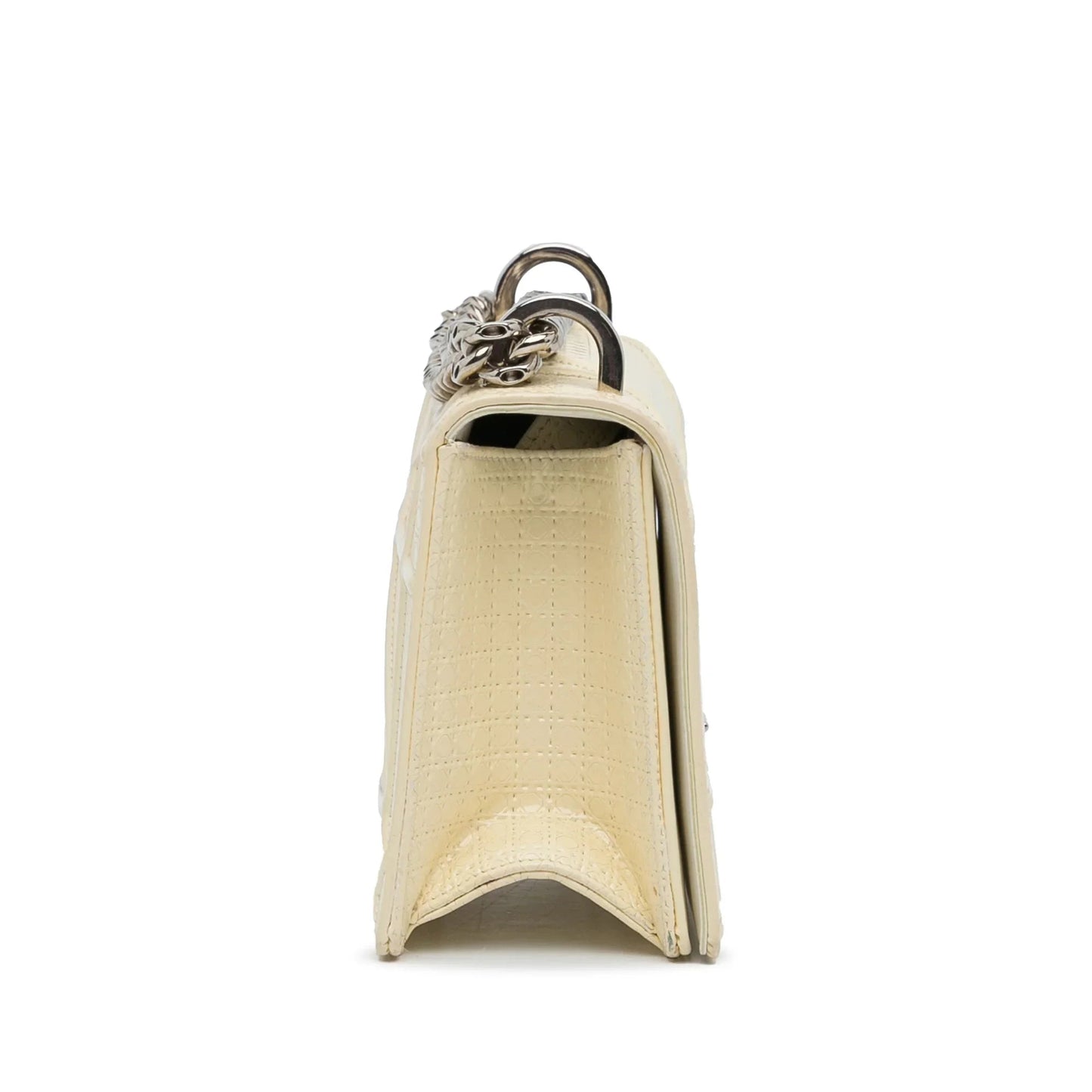 White Dior Medium Patent Diorama Crossbody Bag
