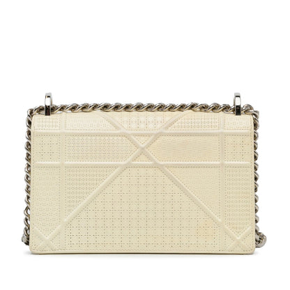 White Dior Medium Patent Diorama Crossbody Bag