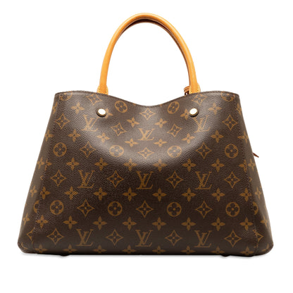 Brown Louis Vuitton Monogram Montaigne MM Satchel