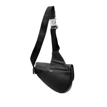 Black Dior Alex Foxton Grained Calfskin Saddle Bag