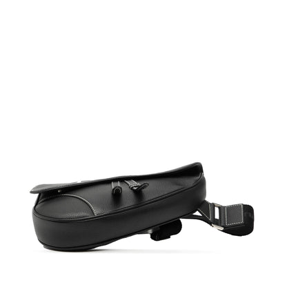 Black Dior Alex Foxton Grained Calfskin Saddle Bag
