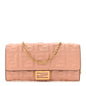 Fendi Nappa Matisse FF Embossed Continental Wallet On Chain Baby Pink
