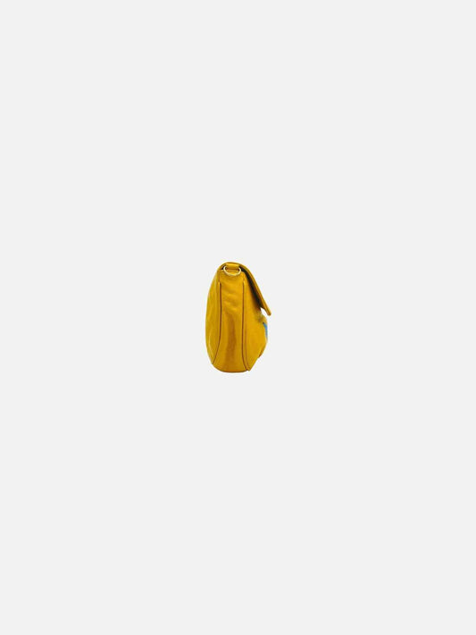 FENDI Fendista Yellow Multicolor Shoulder Bag