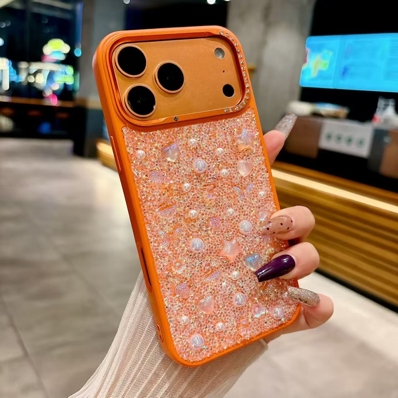 New Stylish, Sparkling Pink Diamond Phone Case for iphone Series and samsugn s25U s26u