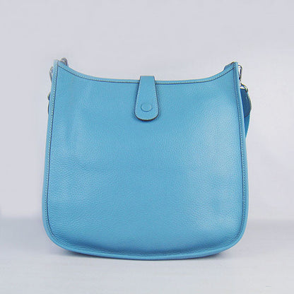 Luxury Hermes Evelyne I Handbag Light Blue Silver