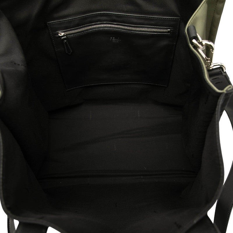 Fendi Face Leather Nylon Backpack