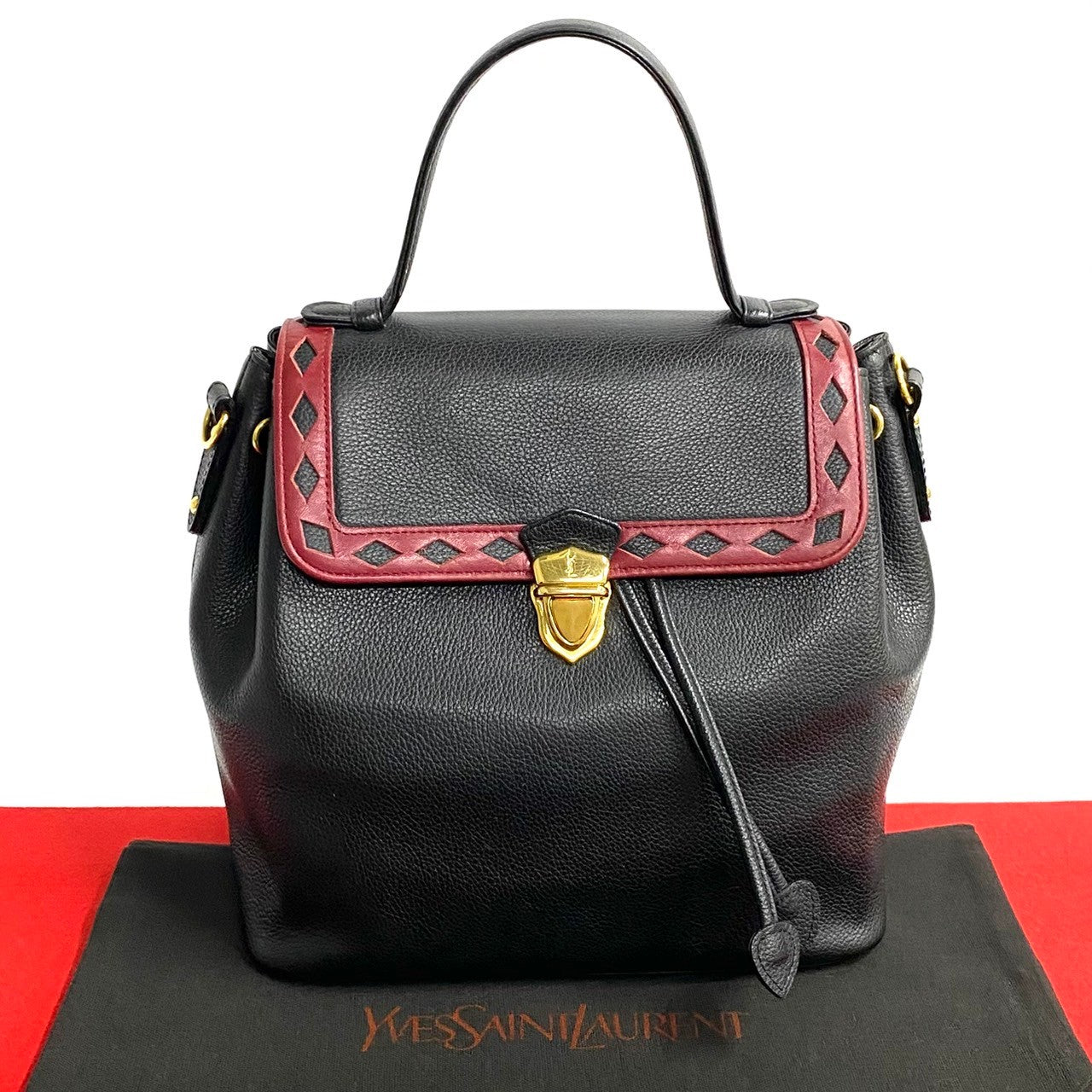 Saint Laurent Leather Red Handbag Style 30