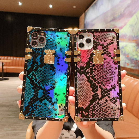 Blu-ray snake pattern lanyard phone case