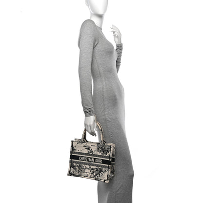 Christian Dior Canvas Embroidered Small Zodiac Toile De Jouy Book Tote Latte