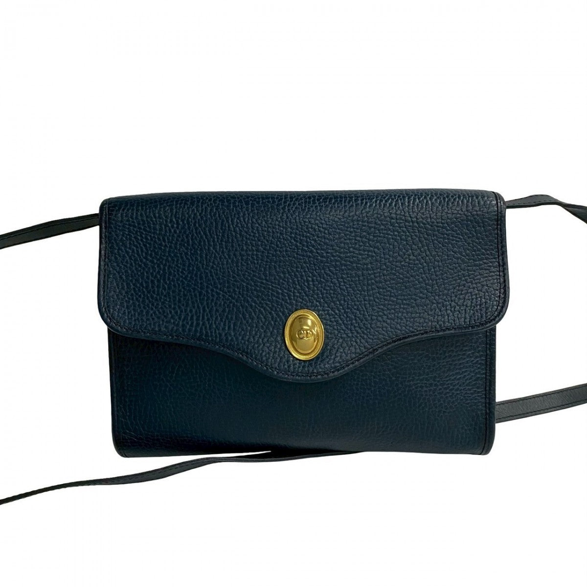Dior Shoulder Bag leather Navy CD logo Women