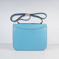 Luxury Hermes Constance Cowskin Leather Bag Light Blue Golden