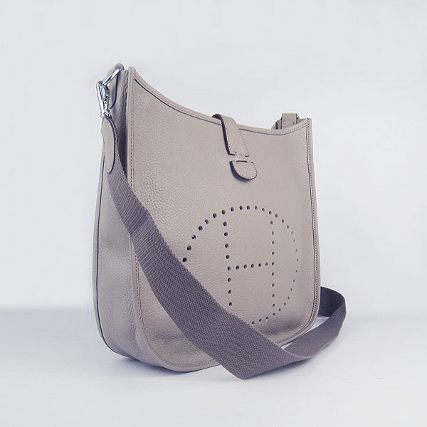 Luxury Hermes Evelyne I Handbag Grey Silver