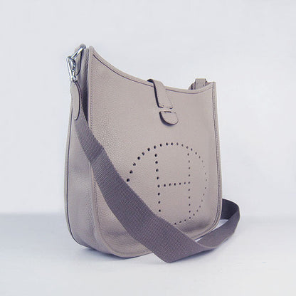 Luxury Hermes Evelyne I Handbag Grey Silver