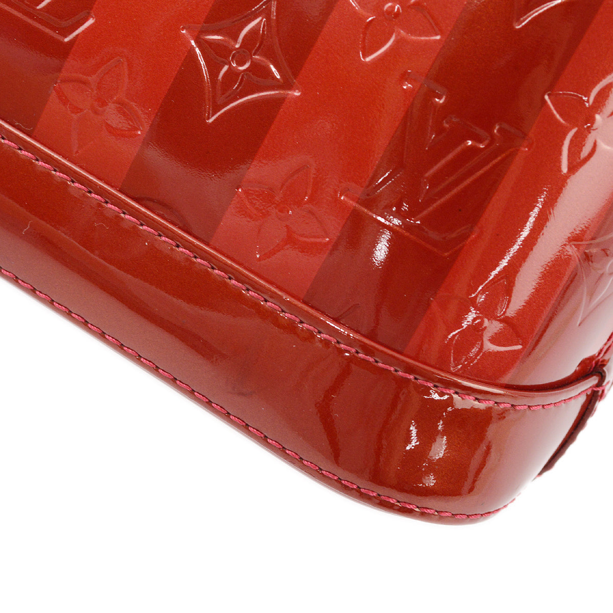 Louis Vuitton 2011 Red Vernis Rayures Alma BB M91593