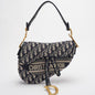 Dior Saddle Bag Blue Oblique Embroidery Bag Medium With Shoulder Strap 2021