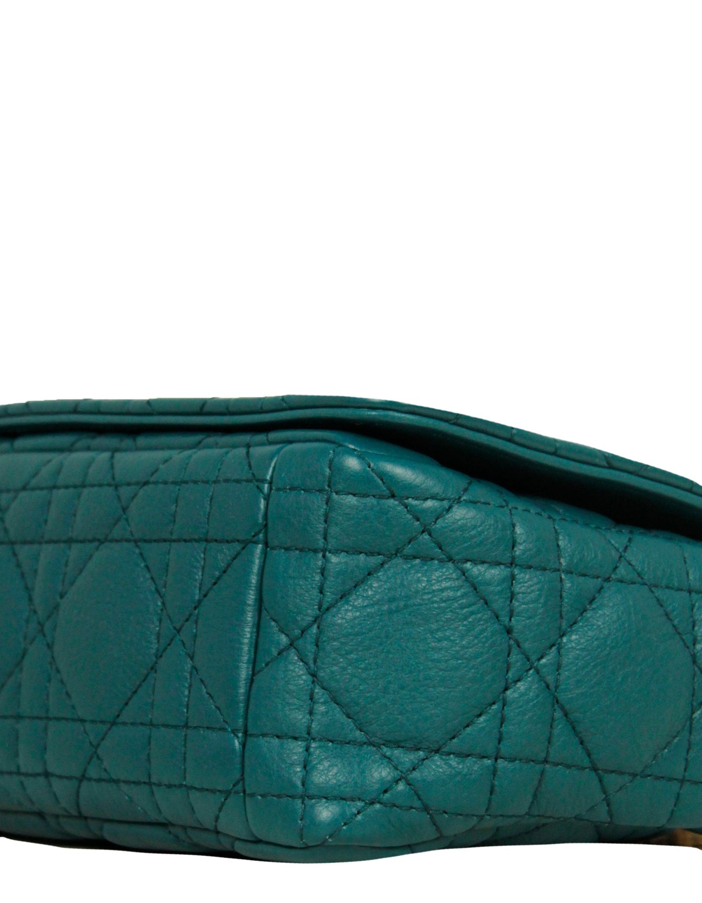 Christian Dior Teal Leather Cannage Small Caro Bag