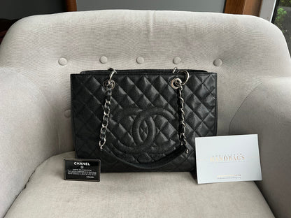 Chanel Caviar Black Silver Tote Style