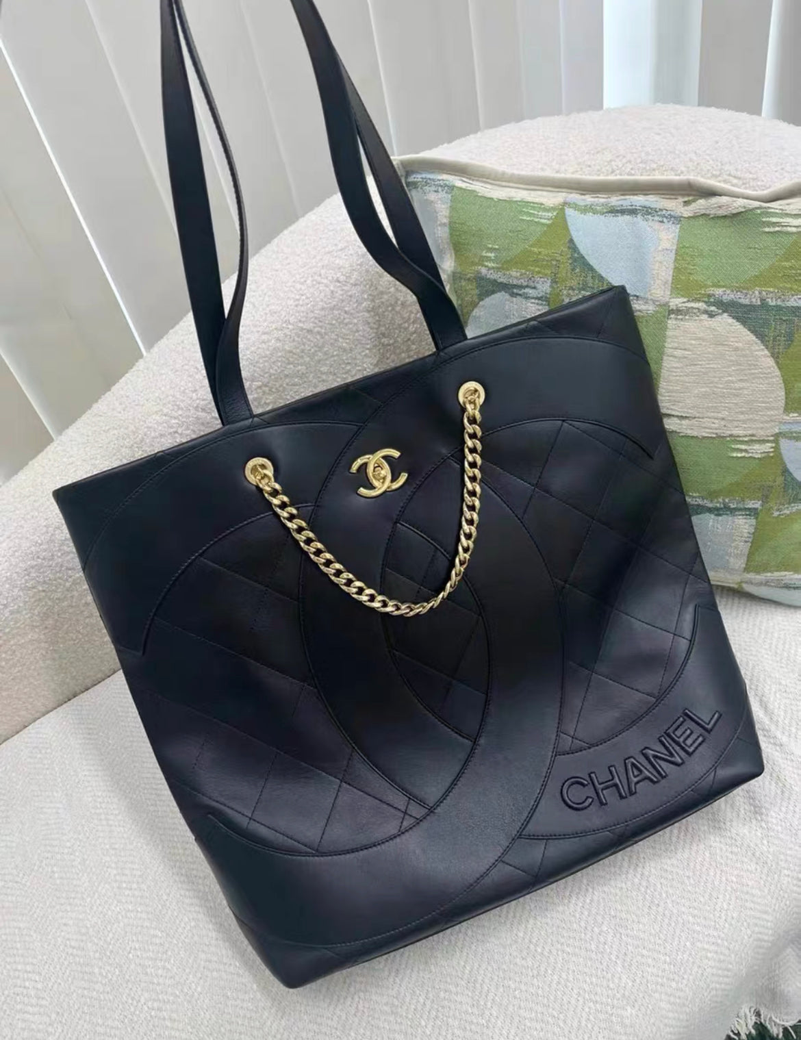 Chanel Lambskin Black Tote Bag