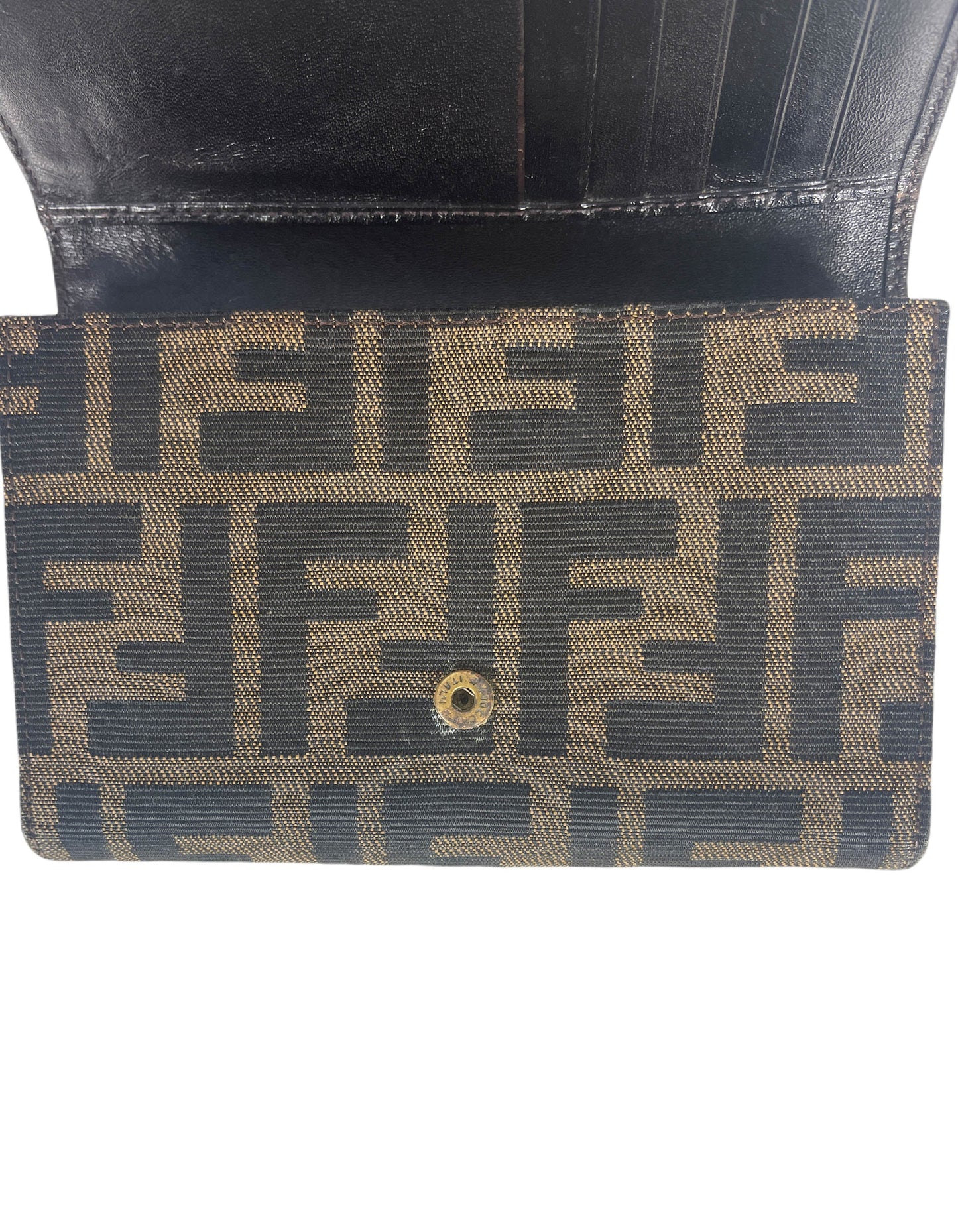 Fendi Tobacco Brown Zucca Logo Monogram Wallet