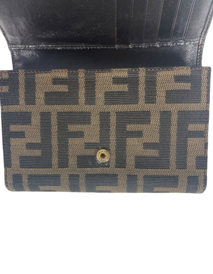 Fendi Tobacco Brown Zucca Logo Monogram Wallet