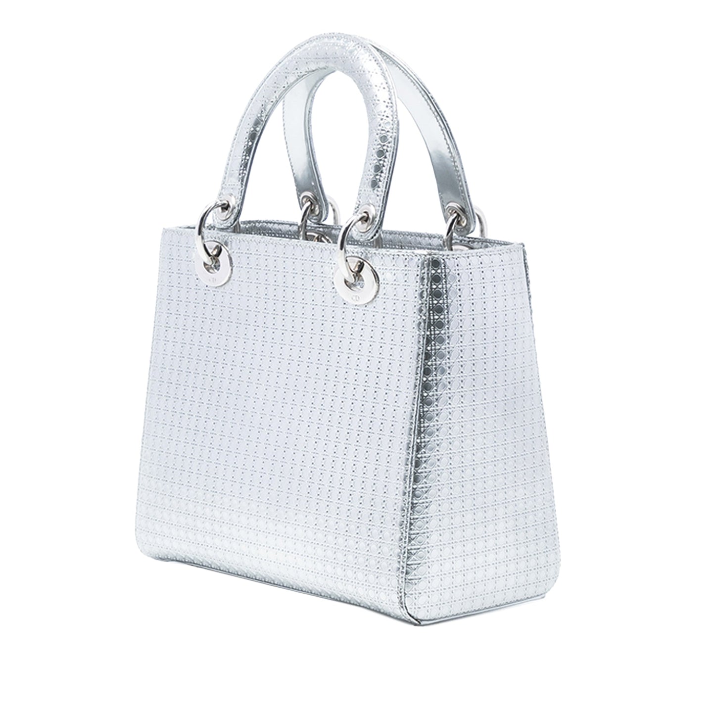 Dior Lady Dior Cannage Silver Handbag