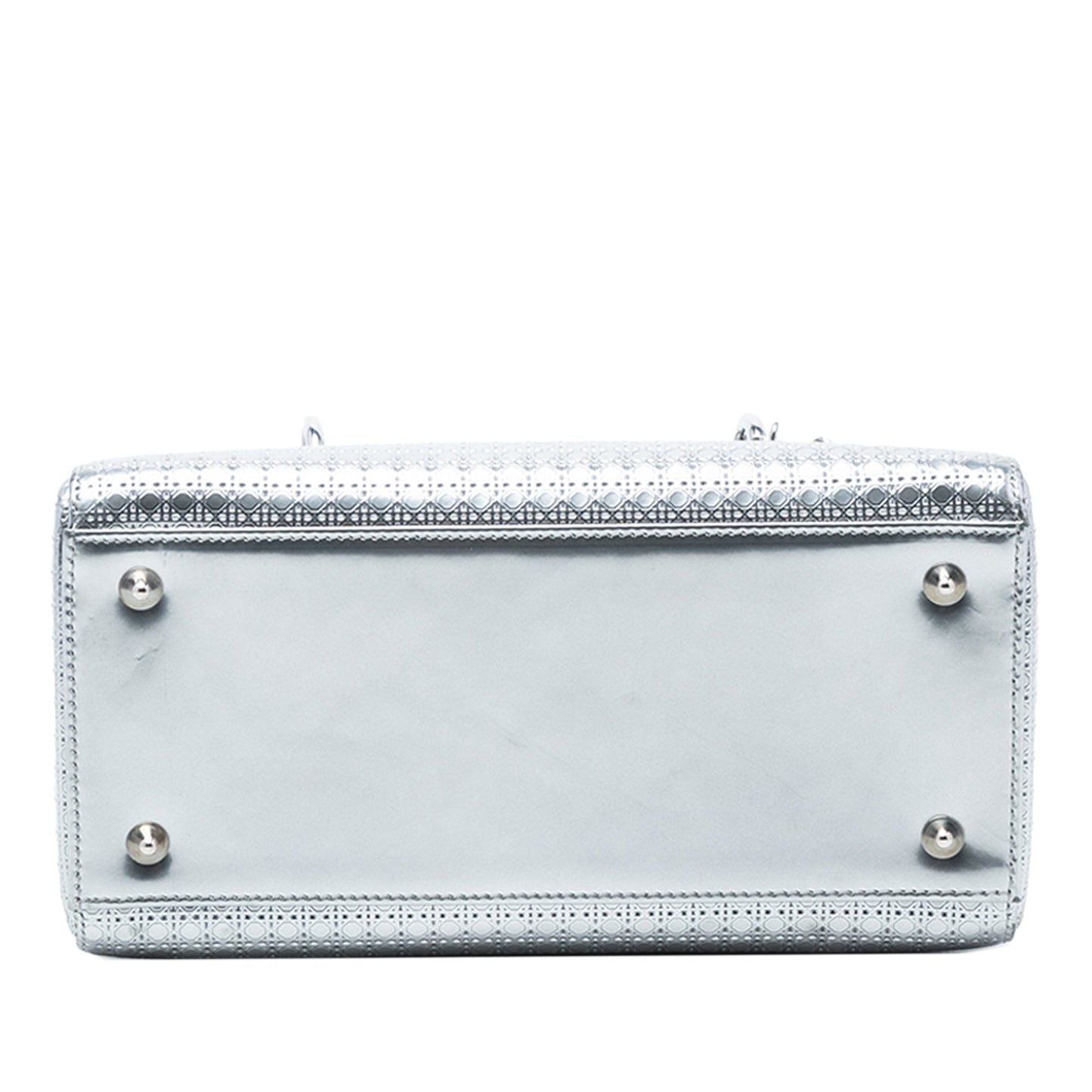 Dior Lady Dior Cannage Silver Handbag
