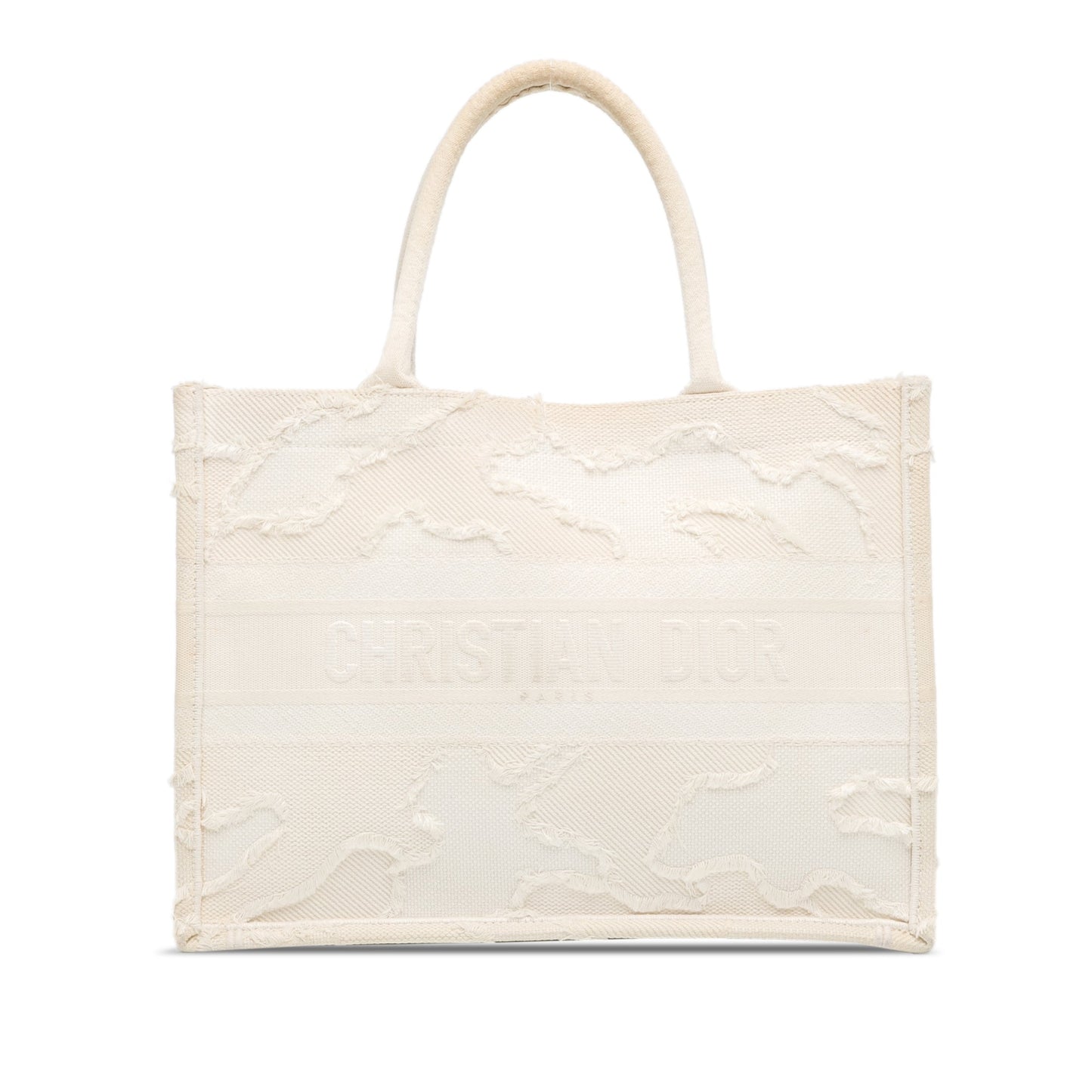 Dior Book Tote Leather Tote Bag White
