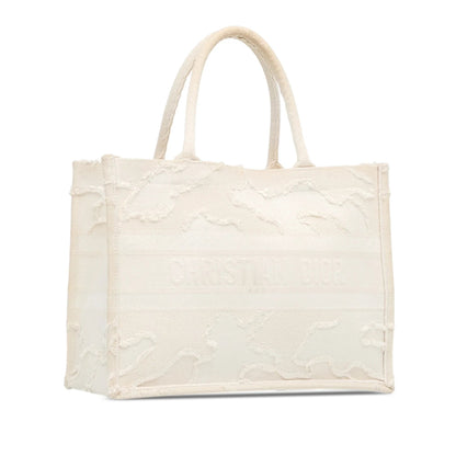 White Dior Medium Camouflage Book Tote