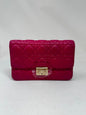 Christian Dior Lambskin Cannage Miss Dior Promenade Pouch Fuchsia Bj1-04