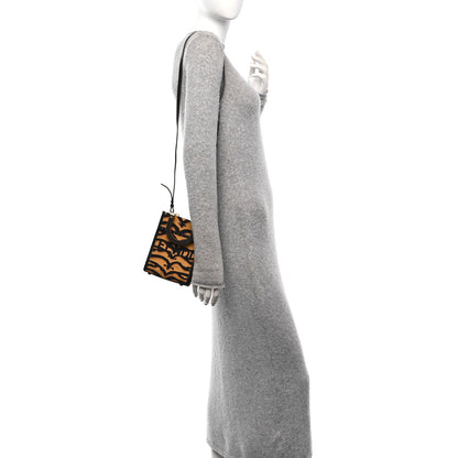 Fendi Canvas Vitello King Chinese New Year Tiger Embroidered Sunshine Shopper Tote Black Dark Yellow