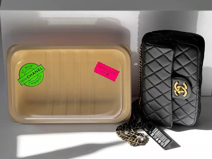Chanel Lambskin Black Shoulder Bag Style 14