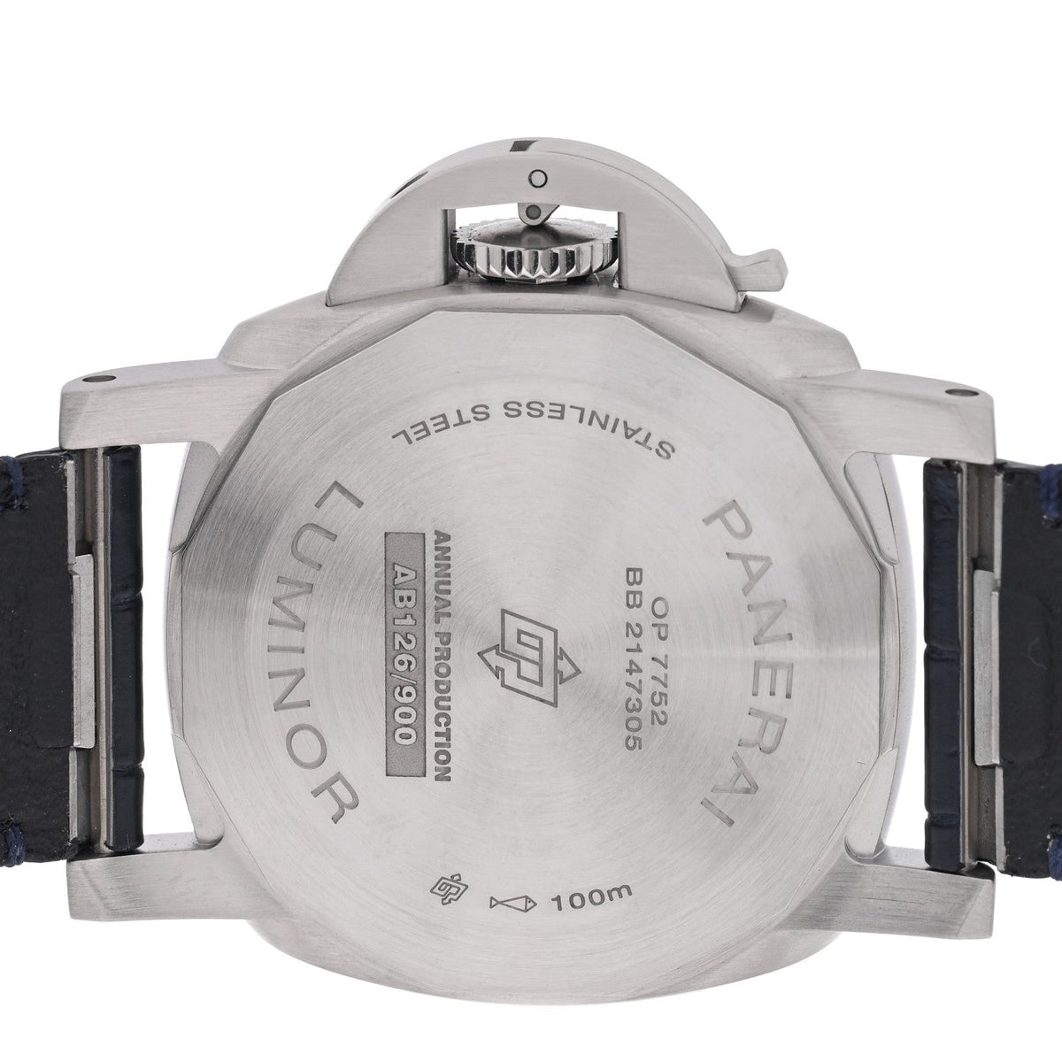 Stainless Steel Alligator 40mm Luminor Quaranta Automatic Watch Blue PAM01370 Blue