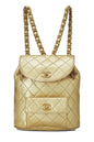 Chanel, Gold Metallic Lambskin Classic Backpack Mini, Gold