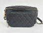 Chanel Black Quilted Caviar Leather Business Affinity Waist Belt Bag 2822 holo card