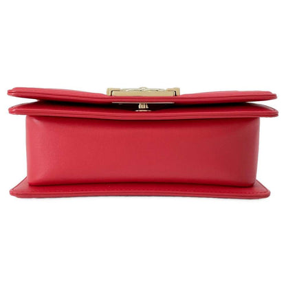 Chanel Boy Chanel ChainShoulder Bag Red A67085 Lambskin