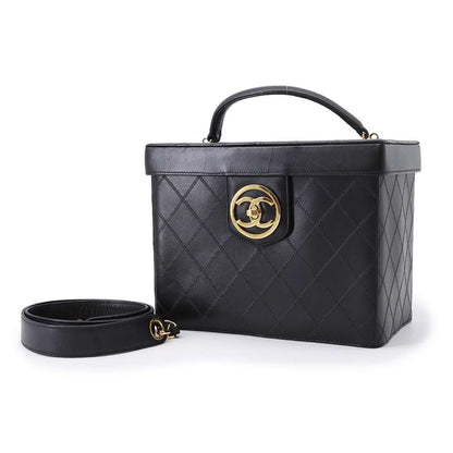 Chanel Bicolore 2way vanity bag Black Lambskin