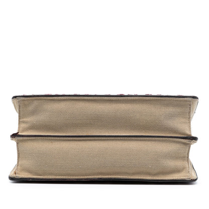 Red Dior Large Oblique Canvas And Velvet Diorama Flap Satchel