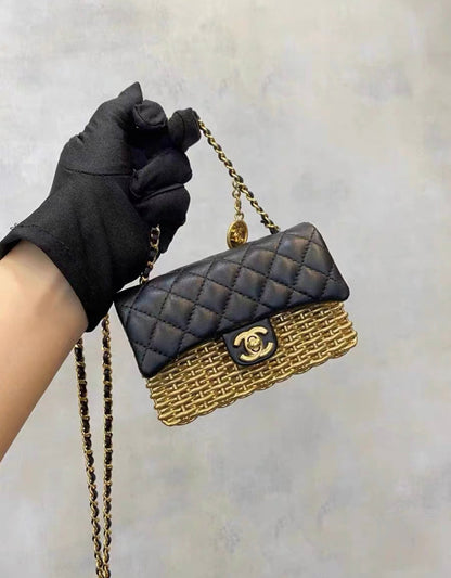 Chanel Lambskin Black Shoulder Bag Style 16