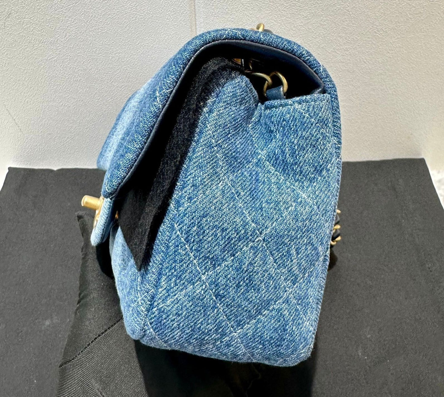 Chanel Mini Flap Quilted Blue Shoulder Bag
