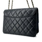 Chanel Beauty Padlock Flap CC Logo ChainShoulder Bag Black Calf Leather